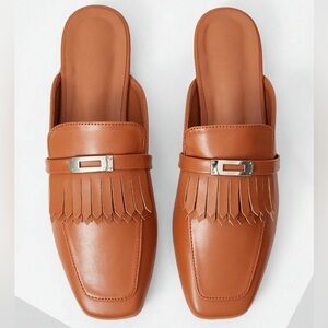 🆕 Slip-On Fringe Mule Flats